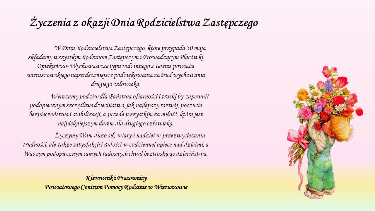 Życzenia z okazji Dnia Rodzicielstwa Zastępczego
